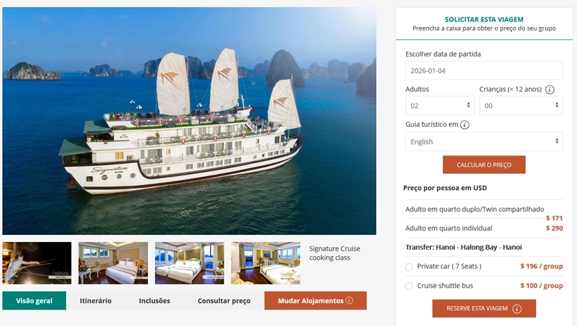 barco na Baia de Bai Tu Long Vietnam