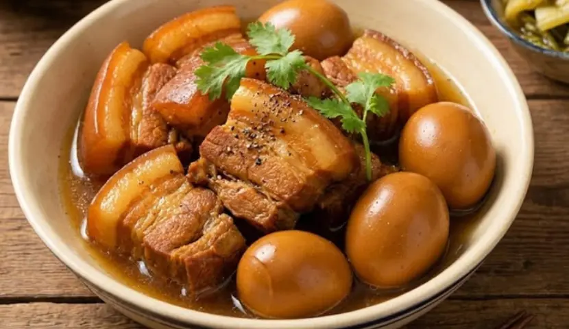 Southern traditional dishes braised pork with eggs