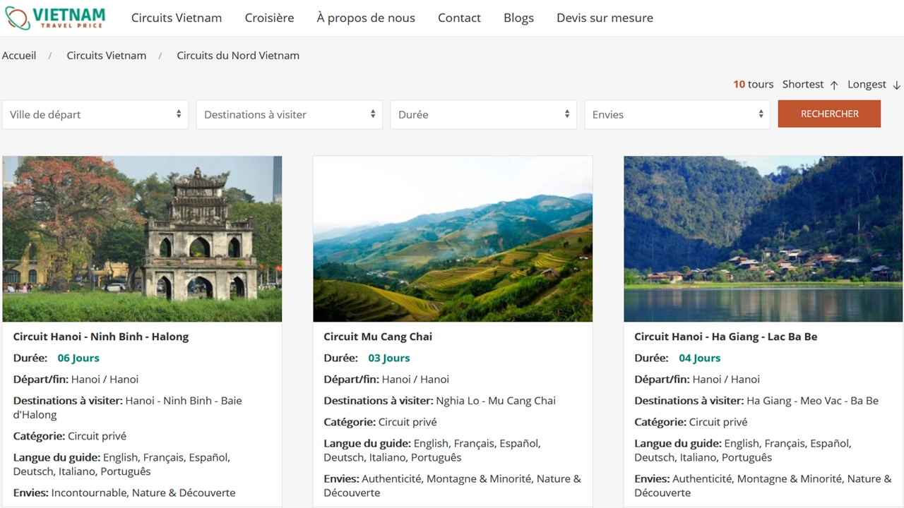 Circuits du Nord Vietnam