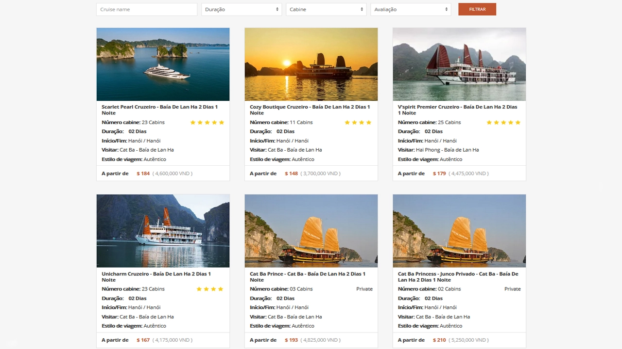 Encontre um barco na Baía de Lan Ha Vietnam