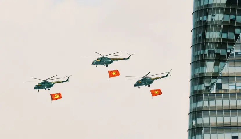Helicópteros no desfile