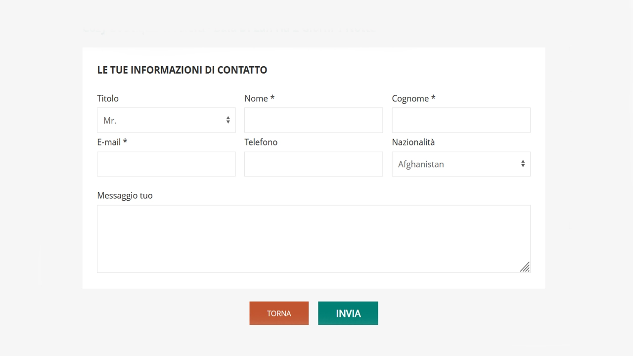 Inserisci i tuoi dati di contatto crociere Baia di Lan Ha