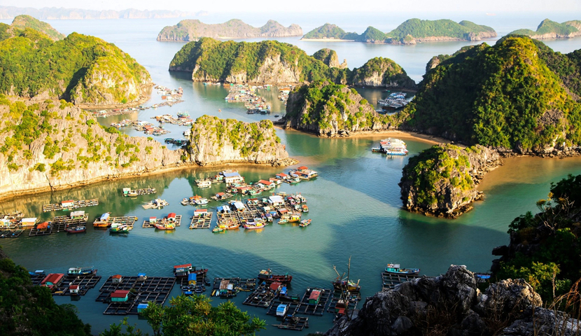 Floating village in Lan Ha Bay