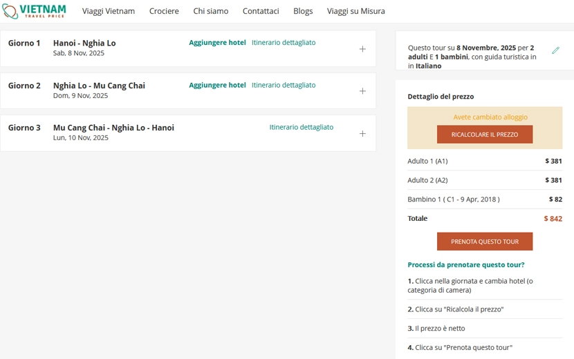 pacchetto turistico in Vietnam prezzo,pacchetto turistico in Vietnam