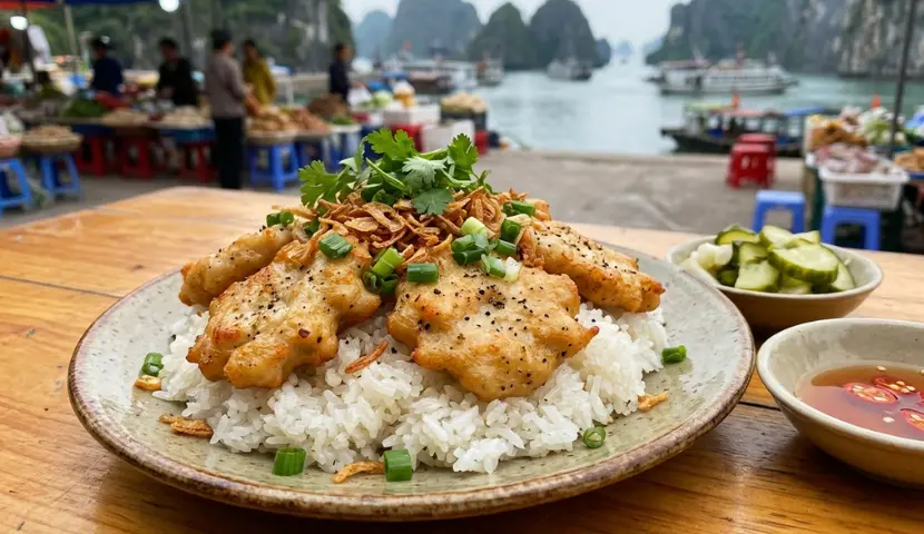 Halong Squid cake sticky rice