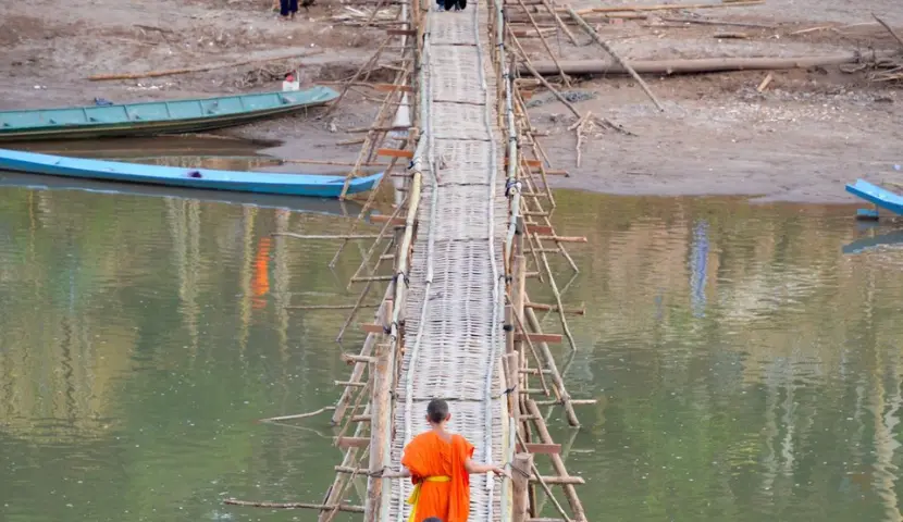 top thing to do in luang prabang nam khan bamboo bridge