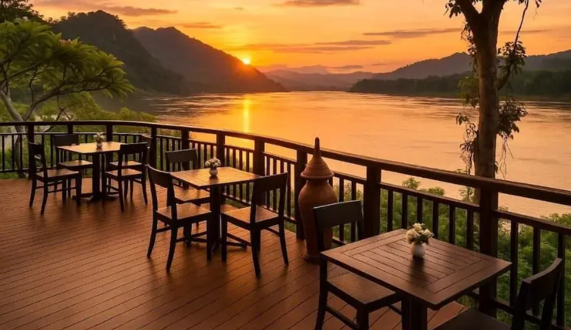 top thing to do in luang prabang riverside cafe