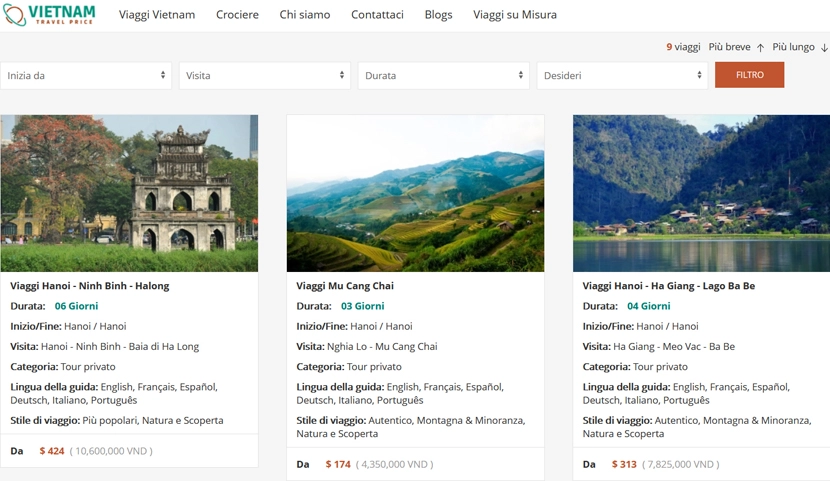 Trova e seleziona il pacchetto turistico per il Vietnam,pacchetto turistico Vietnam