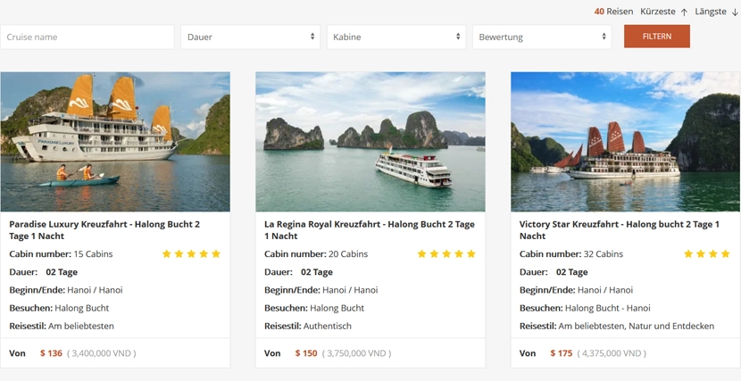 Wie buche ich eine Kreuzfahrt in der Halong bucht